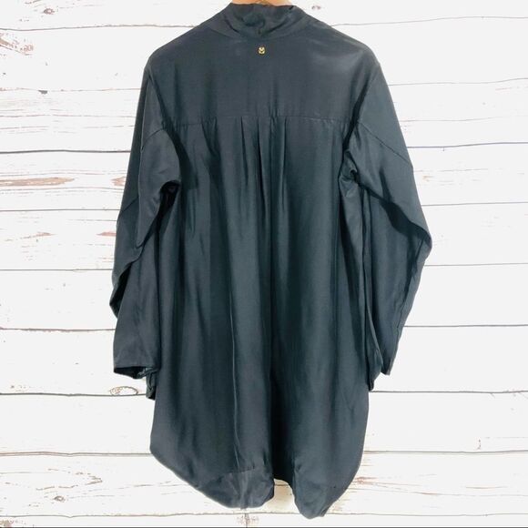 Marie Oliver 100% Silk Kimono Kaftan Draped Cardigan Jacket Black - Picture 2 of 8